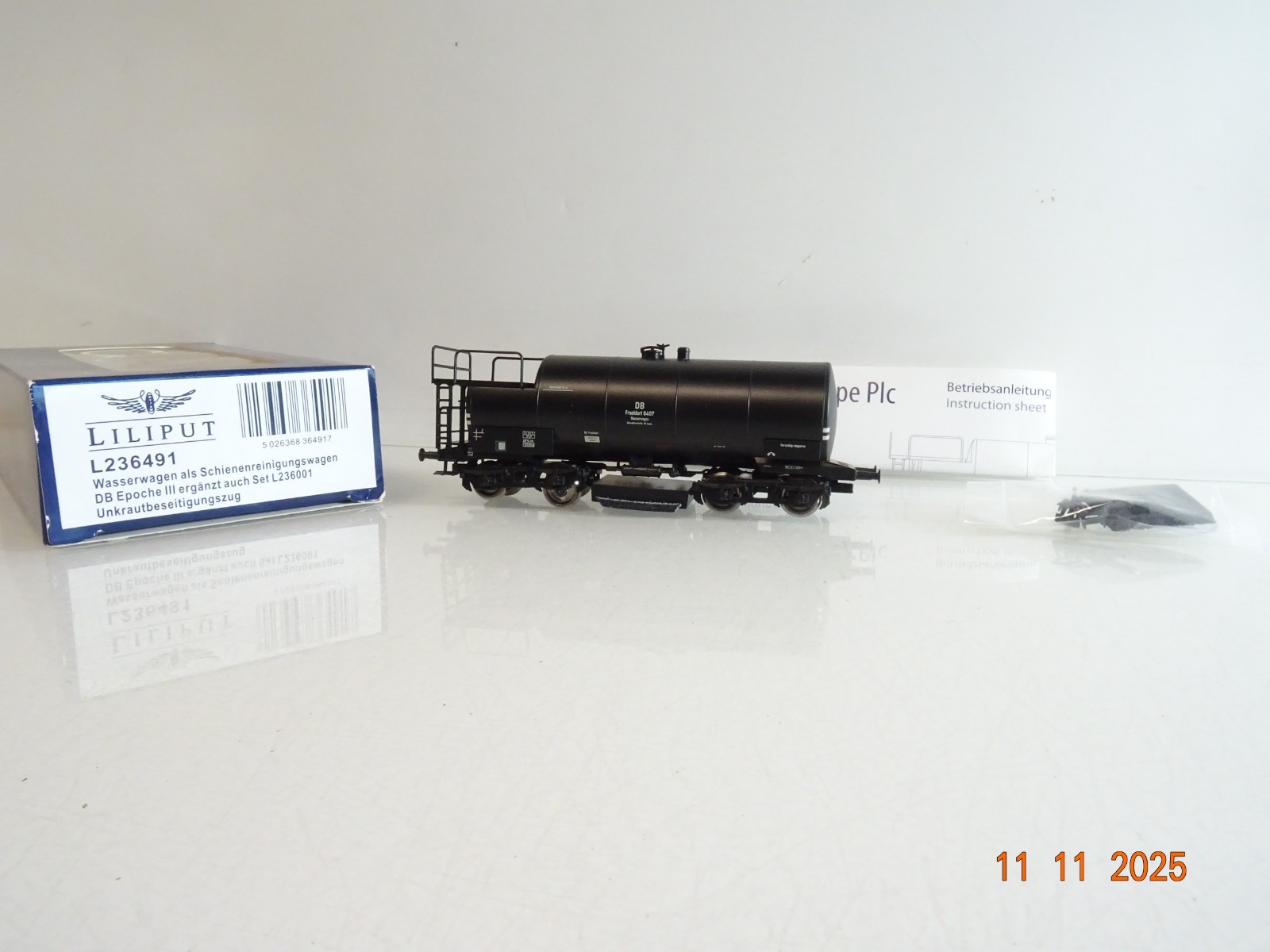 Liliput H0 L236491 Wasserwagen als Schienenreiniger der DB in OVP BH1079