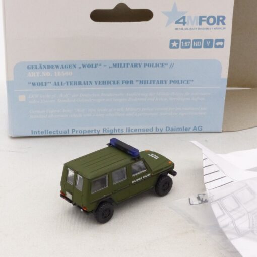Märklin 4MFOR 1:87 18560 Geländewagen Wolf Military Police in OVP EX5099 – Bild 3