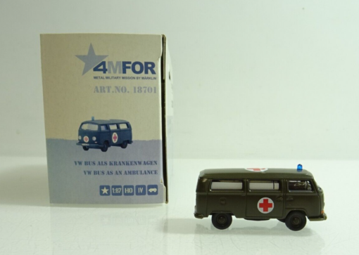 Märklin 4MFOR H0 18701 VW Bus als Krankenwagen der BW in OVP PR1618 – Bild 3