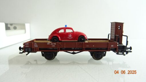Märklin H0 00752-13 Niederbordwagen mit Bremserhaus u. VW der DB in OVP PR8219 – Bild 3