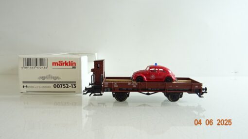 Märklin H0 00752-13 Niederbordwagen mit Bremserhaus u. VW der DB in OVP PR8219