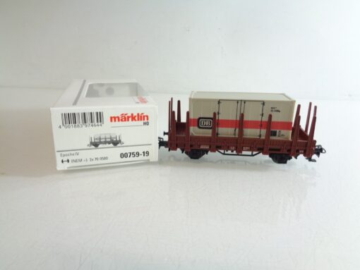 Märklin H0 00759-19 Containertragwagen der DB in OVP HS26