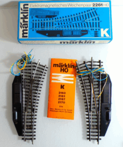 Märklin H0 2261 K-Gleis Weichenpaar mit Antrieb siehe Foto in OVP PK2554