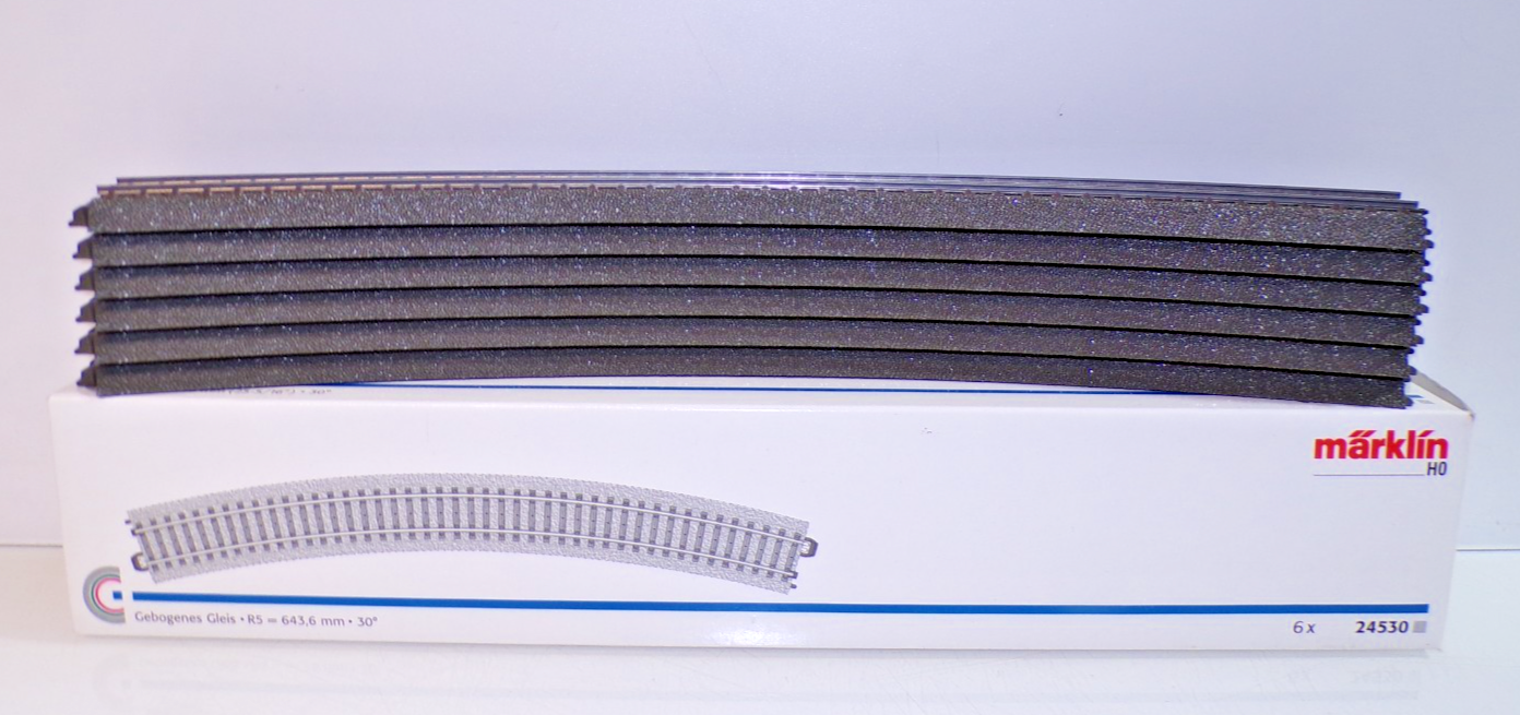 Märklin H0 24530 Gebogenes C-Gleis R5 643,6 mm 30° 6 Stück s. Foto in OVP PK2956