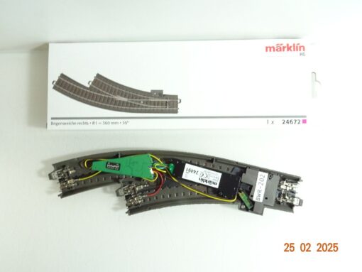 Märklin H0 24672 Bogenweiche rechts mit Antrieb u. Decoder s. Foto in OVP CK6282 – Bild 3