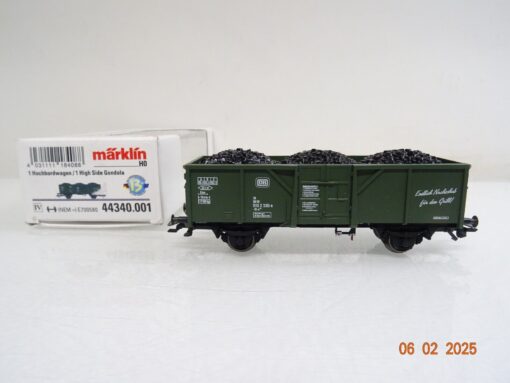Märklin H0 44340.001 Hochbordwagen grün mit Kohle der DB in OVP PR5827