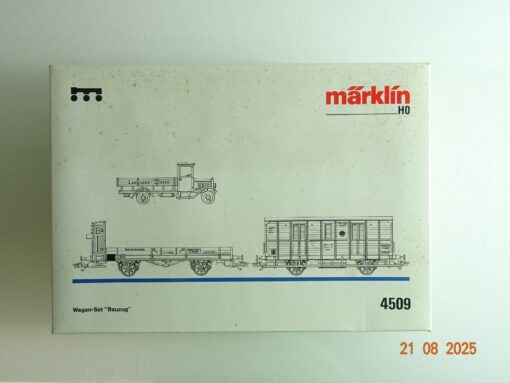 Märklin H0 4509 Wagen Set Bauzug Leerverpackung siehe Foto PK707