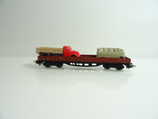 Märklin H0 4515 Niederbordwagen mit Lkw und Bus in OVP TF678 – Bild 3