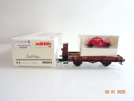 Märklin H0 46063 Niederbordwagen DB VW-Feuerwehr in OVP CK5110