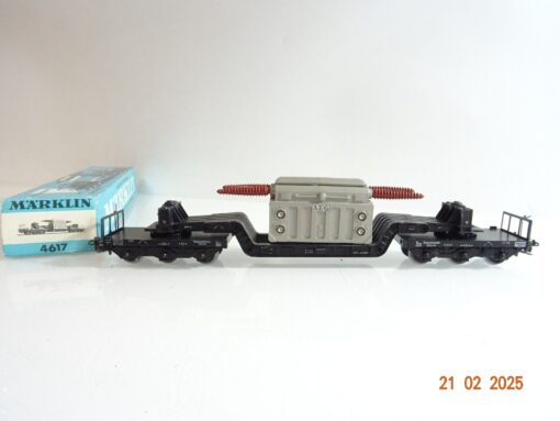 Märklin H0 4617 Tiefladewagen mit Trafo der DB in OVP PR6182