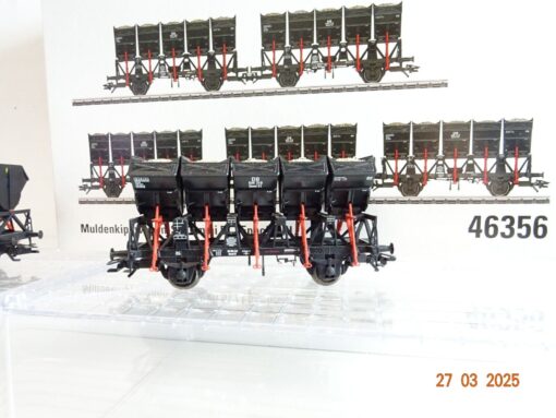 Märklin H0 46356 Muldenwagen-Set Ommi 51/Epoche III der DB in OVP PR6768 – Bild 4