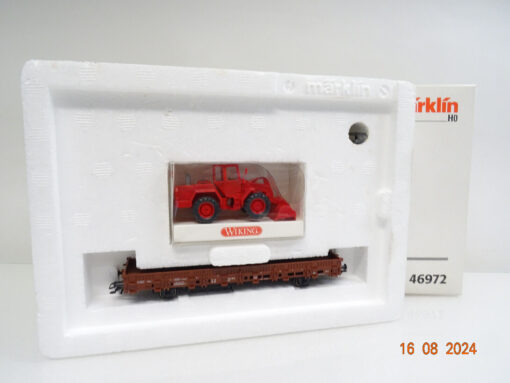 Märklin H0 46972 Flachwagen der DB mit Radlader in OVP LE5267