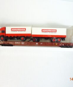 Märklin H0 4743 Niederflurwagen mit LKW Nordmende der DB in OVP PR5976