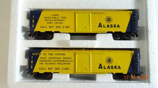 Märklin H0 4858 gedeckte Güterwagen-Set Alaska 2 tlg. USA  in OVP PR8472 – Bild 3