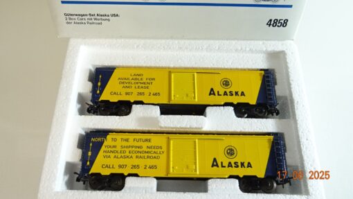 Märklin H0 4858 gedeckte Güterwagen-Set Alaska 2 tlg. USA  in OVP PR8472