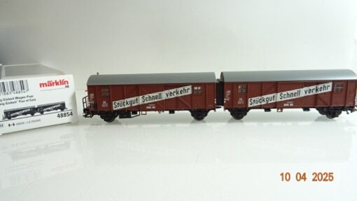 Märklin H0 48854 Stückgut Schnellverkehr Güterwagen Paar der DB in OVP PR7085