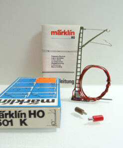 Märklin H0 7501 K Oberleitungs-Anschlussmast mit Kondensator in OVP C2228