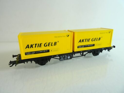 Märklin H0 94084 PMS 63-02 Containertragwagen Aktie Gelb der DB RR2422 o.