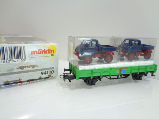 Märklin H0 94110 1.FC Märklin Niederbordwagen mit Ladung in OVP JD1325