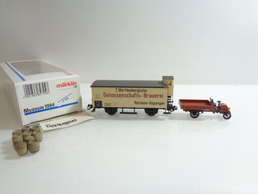 Märklin H0 AC Museumswagen 1994 Bierwagen mit LKW in OVP F732