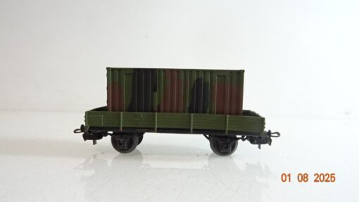 Märklin H0 Niederbordwagen mit Container in Tarnfarbe der DB PR9383 o.