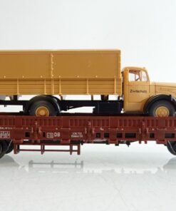 Märklin H0 aus 29820 Rungenwagen mit LKW Zivilschutz der DB PR8520 o.