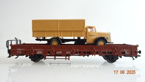 Märklin H0 aus 29820 Rungenwagen mit LKW Zivilschutz der DB PR8520 o.