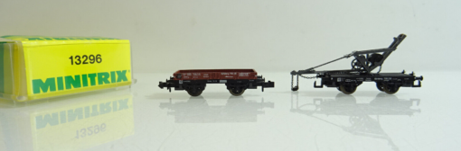 Minitrix N  13296 Kranwagen mit Schutzwagen der DRG in OVP AR7504