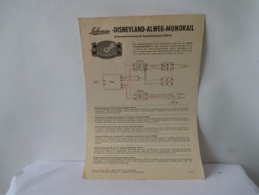 Original SCHUCO 1:90 Disneyland ALWEG-MONORAIL Gebrauchsanleitung Umschalt BW400