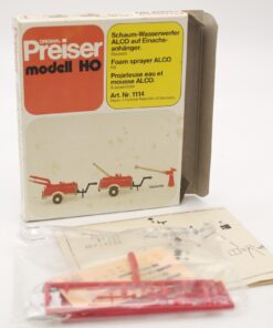 Preiser H0 1114 Schaum-Wasserwerfer Alco auf Anhänger in OVP RR2538