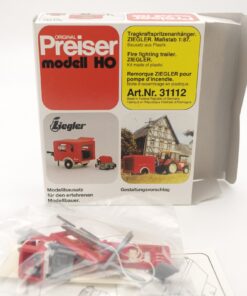 Preiser H0 31112 Bausatz Ziegler Anhänger Feuerwehr in OVP QR8859