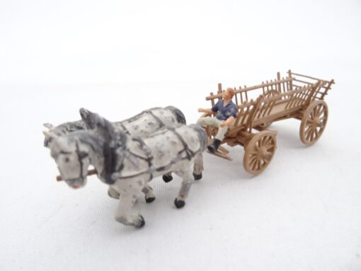 Preiser H0 Gespann mit Leiterwagen und Figur RR1673 o.