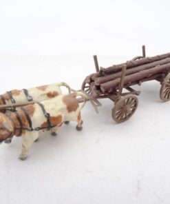 Preiser H0 Ochsengespann mit Leiterwagen + Holz RR1680 o.