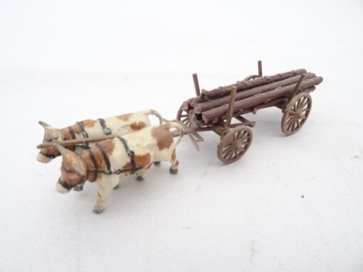 Preiser H0 Ochsengespann mit Leiterwagen + Holz RR1680 o.
