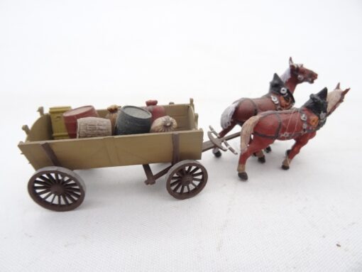 Preiser H0 Pferdegespann mit Anhänger und Ladegut RR1689 o. – Bild 3