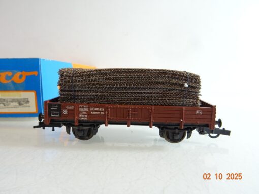 Roco H0 46011 Niederbordwagen mit Ladung der DB in OVP BH337 – Bild 3