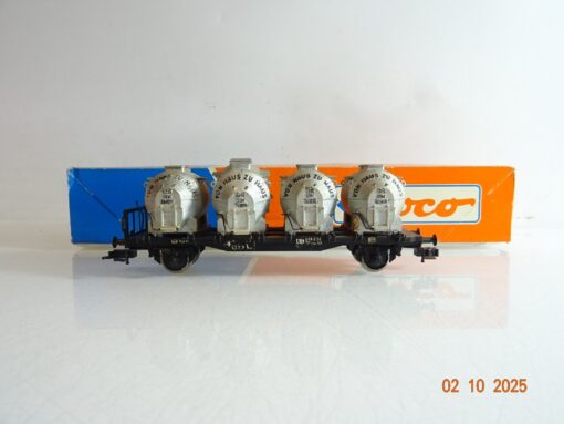 Roco H0 Behältertragwagen von Haus zu Haus der DB in EVP BH333