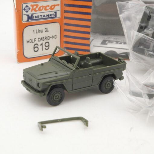 Roco Minitanks 1:87 619 MB GL Wulf Cabrio + MG  in OVP QR8174 – Bild 3