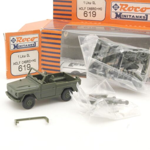 Roco Minitanks 1:87 619 MB GL Wulf Cabrio + MG  in OVP QR8174