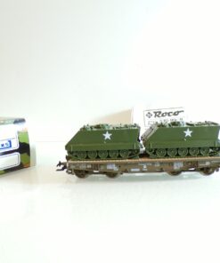 Roco Minitanks H0 830 Schwertransportwagen mit 2 Panzer der DB in OVP BH1109