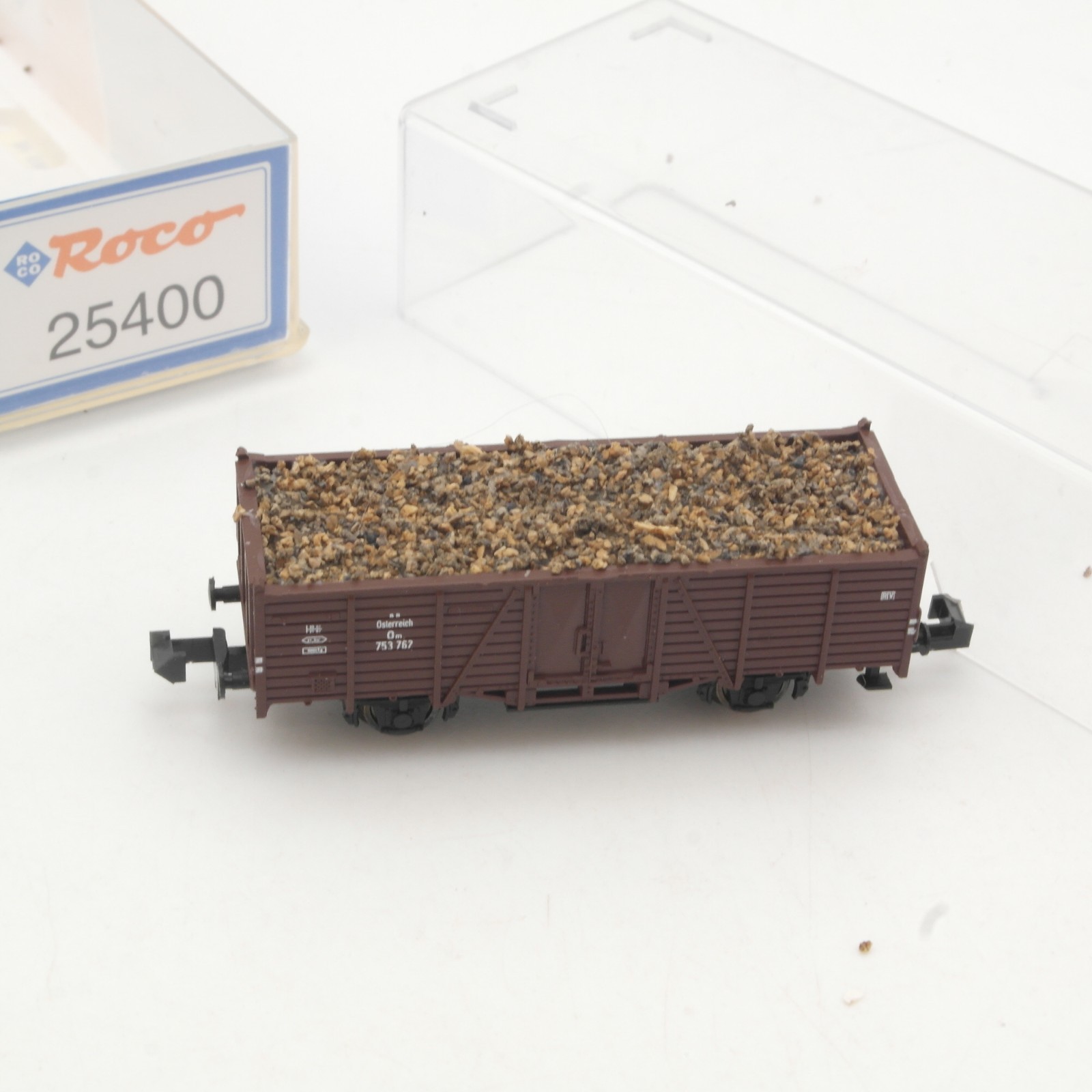 Roco N 25400 Hochbordwagen mit Ladung der ÖBB in OVP RR5378 – Bild 3