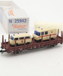 Roco N 25942 Rungenwagen mit Ladung DRK in OVP RR472