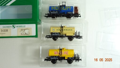 Sachsenmodelle H0 14108 Kesselwagen-Set 3 tlg. der DB in OVP PR7711 – Bild 3