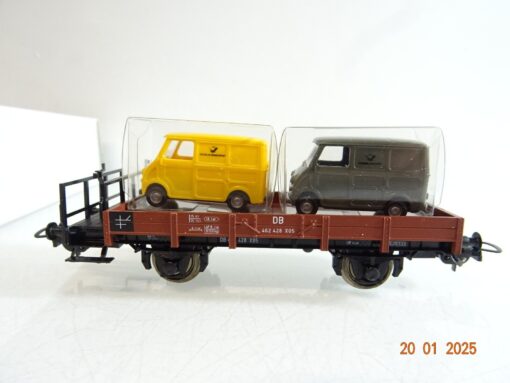 Sachsenmodelle H0 78835 Niederbordwagen mit 2 LKW´s der DB in OVP PR5409 – Bild 3