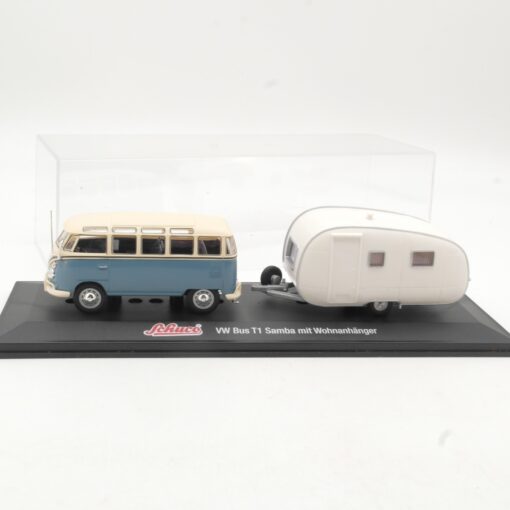 Schuco 1:43 VW Bus T1 Samba mit Wohnanhänger in PC-Box RR1367 – Bild 3