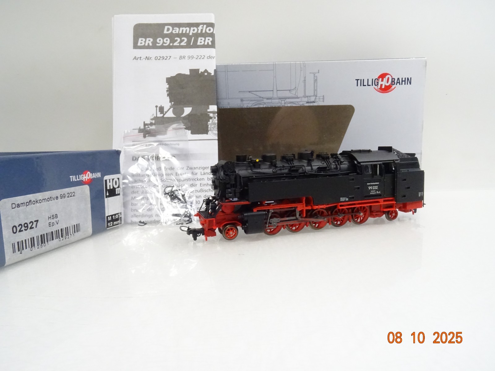 Tillig H0m 02927 Dampflok BR 99 222 der HSB in OVP JL3461