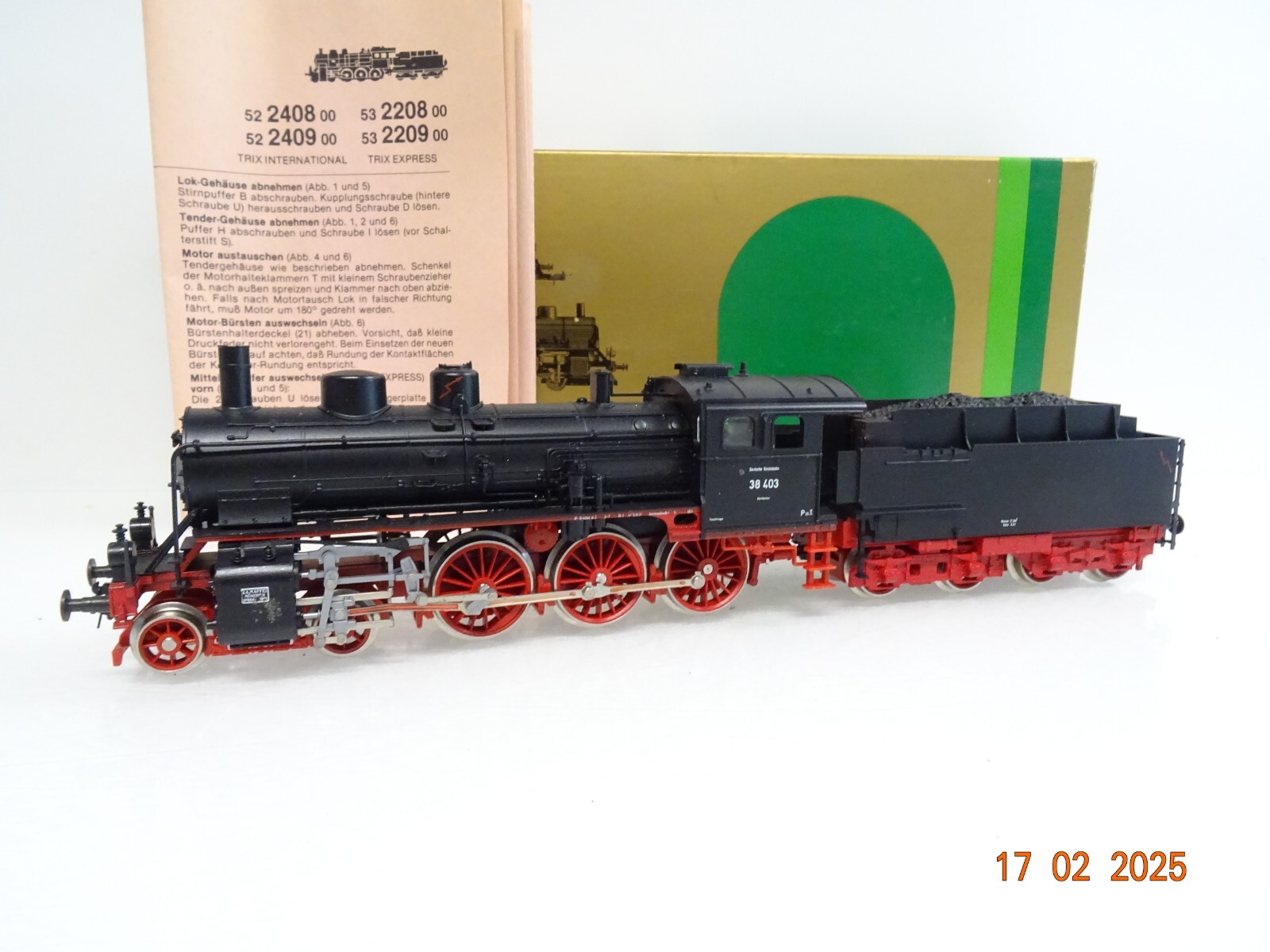 Trix H0 22409 Dampflok BR 38 403 der DR in OVP LE8652
