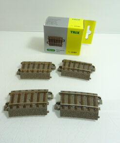 Trix H0 62107 C Gleis Gebogenes Gleis 4Stück siehe Foto in OVP CK1542