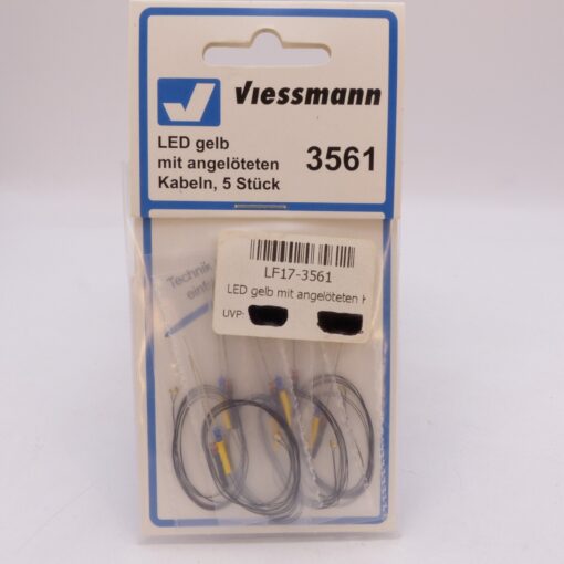 Viessmann Nr.: 3561 LED-Set gelb mit angelöteten Kabeln, 5 Stück, in OVP EB9973