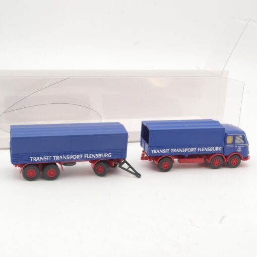 Wiking 1:87 042902 MB LP 333 Hängerzug Transit Transport Flensburg in OVP RR2889 – Bild 3